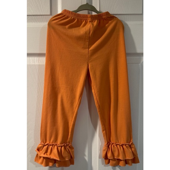 Fall Orange Striped and Leopard Print Ruffle Set - Picture 4 of 6